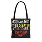 Anti Fascist Tote Bag Crush Fascism Not Debated Political Statement Eco Bag for Protesters Leftist Activists and Radical Comrades