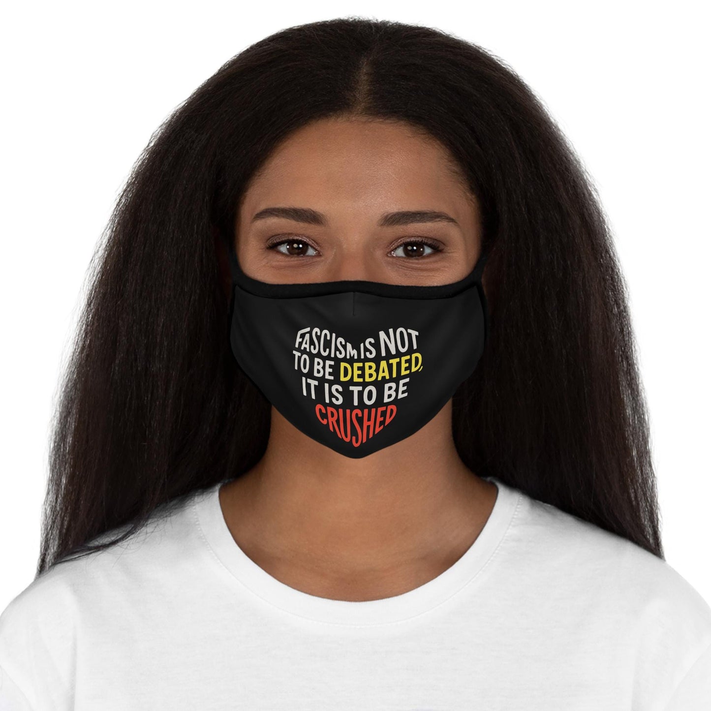 Anti Fascist Face Mask Crush Fascism Not Debated Protest Mask for Activists Anarchists Leftist Streetwear and Political Resistance