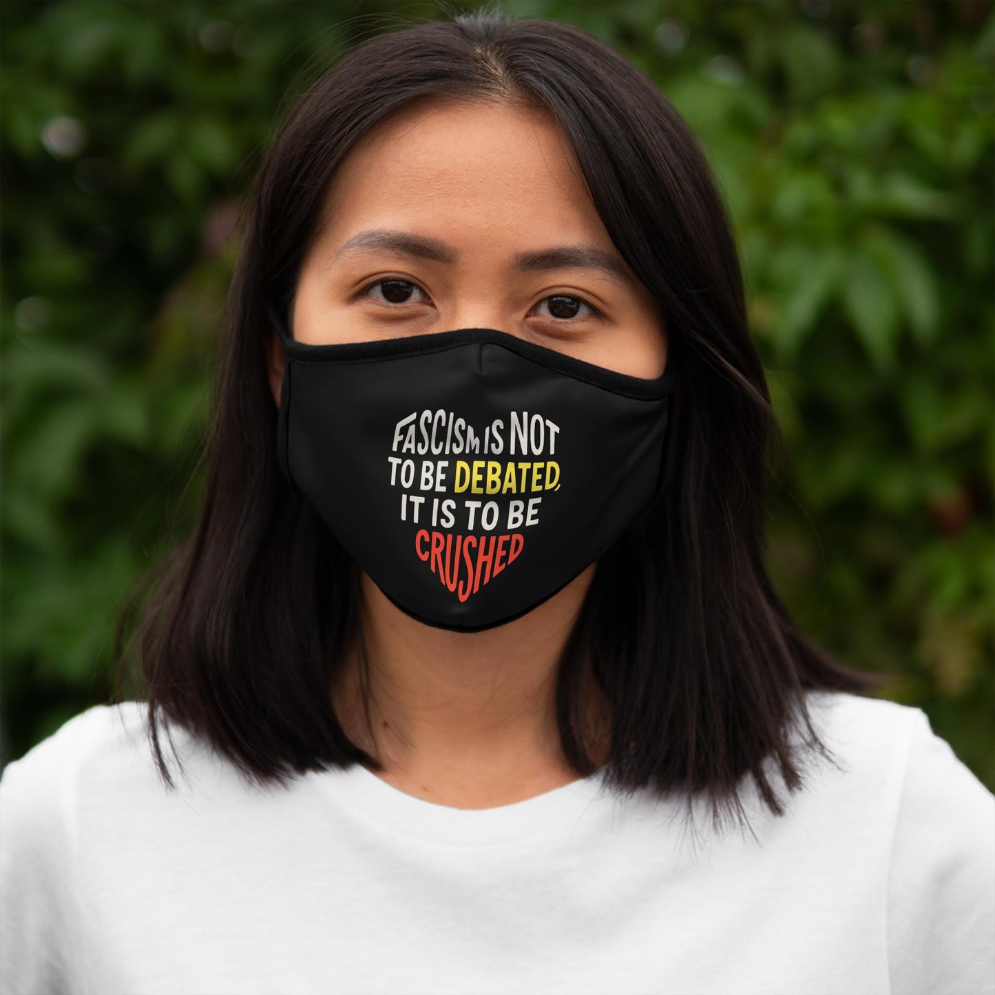 Anti Fascist Face Mask Crush Fascism Not Debated Protest Mask for Activists Anarchists Leftist Streetwear and Political Resistance
