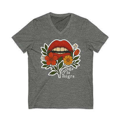 Chinga La Migra V-Neck Shirt Anti-ICE Human Rights Shirt Fuck ICE Apparel No Kings Protest Merch Immigrant Rights Tee Fuck Trump Shirt