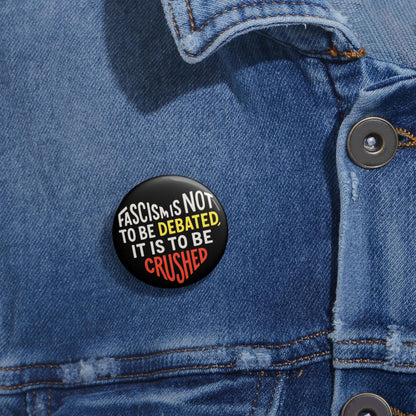 Anti fascism button no kings protest pin fuck Trump merch anarchist pin