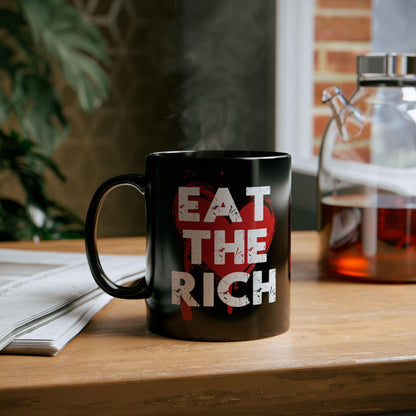 Eat The Rich Mug Anti-Capitalist Coffee Cup Socialist Gift Idea Antifa Merch Fuck Trump Mug Anti Oligarchy Merch Pro Democracy Gift Leftist